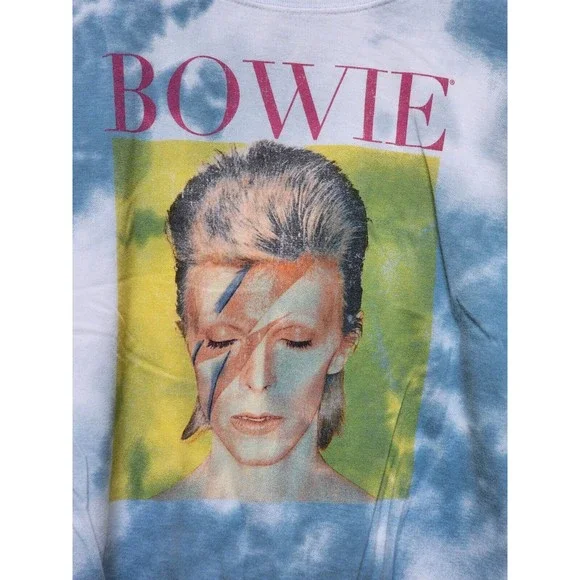 David Bowie Tie-Dye Crop T-Shirt Plus Size 2X Rock Retro